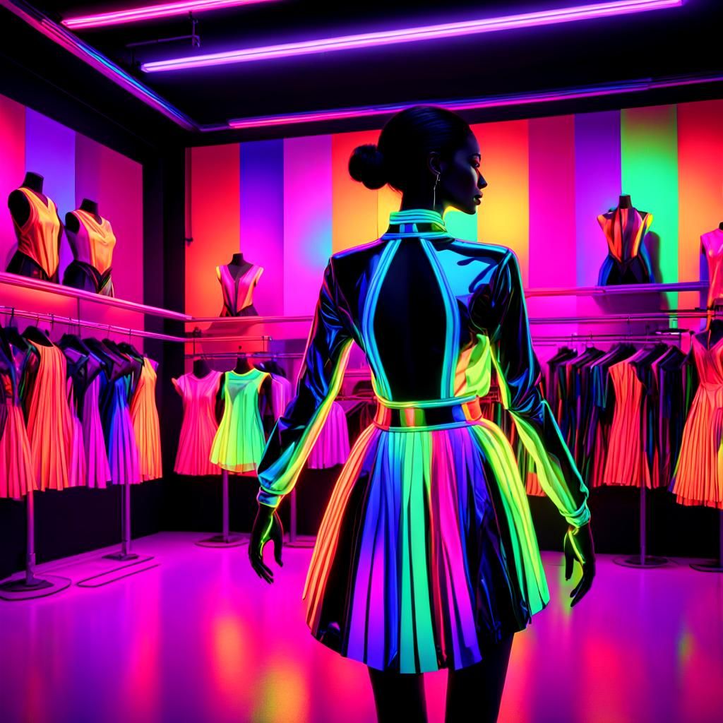 Neon Concept Art: Fluorescent Dance Costume Shopping