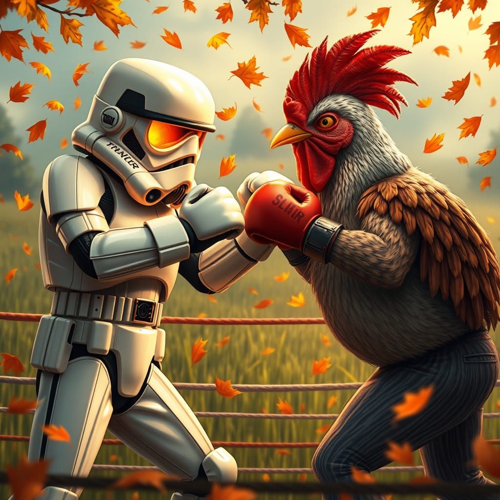 Jack-o'-Lantern Boxers in Autumn Ring