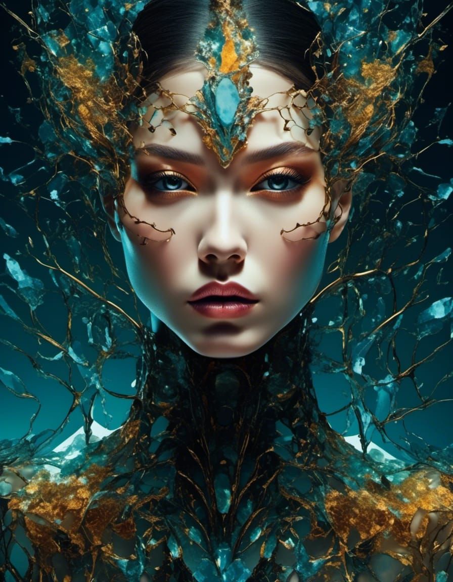 Shattered glass portrait