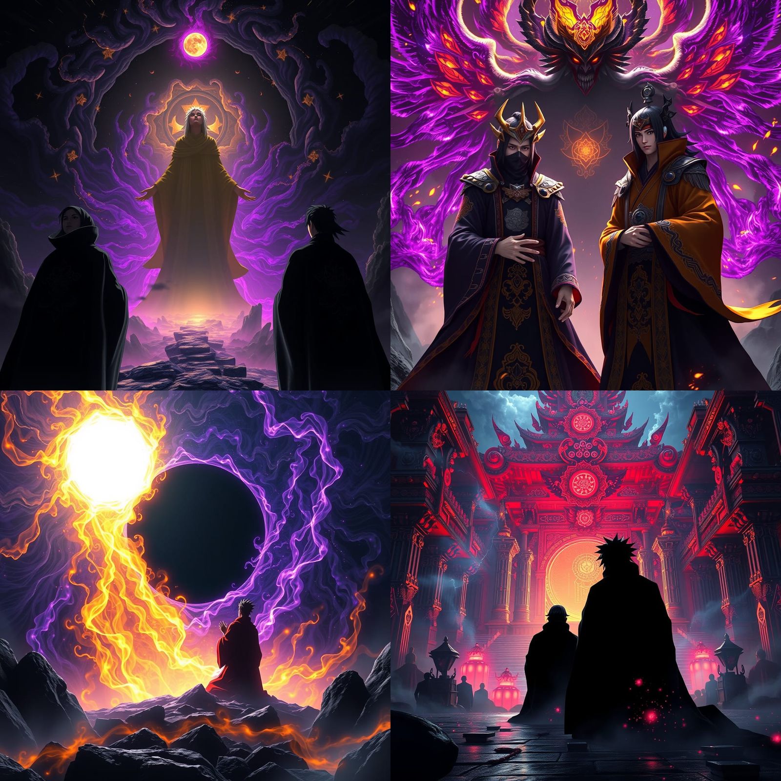 Figures Worshipping God of Extreme Power