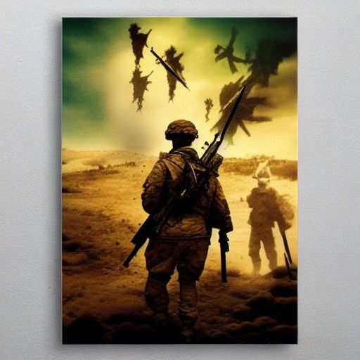 Devil vs Soldiers in Post-Apocalyptic War Poster