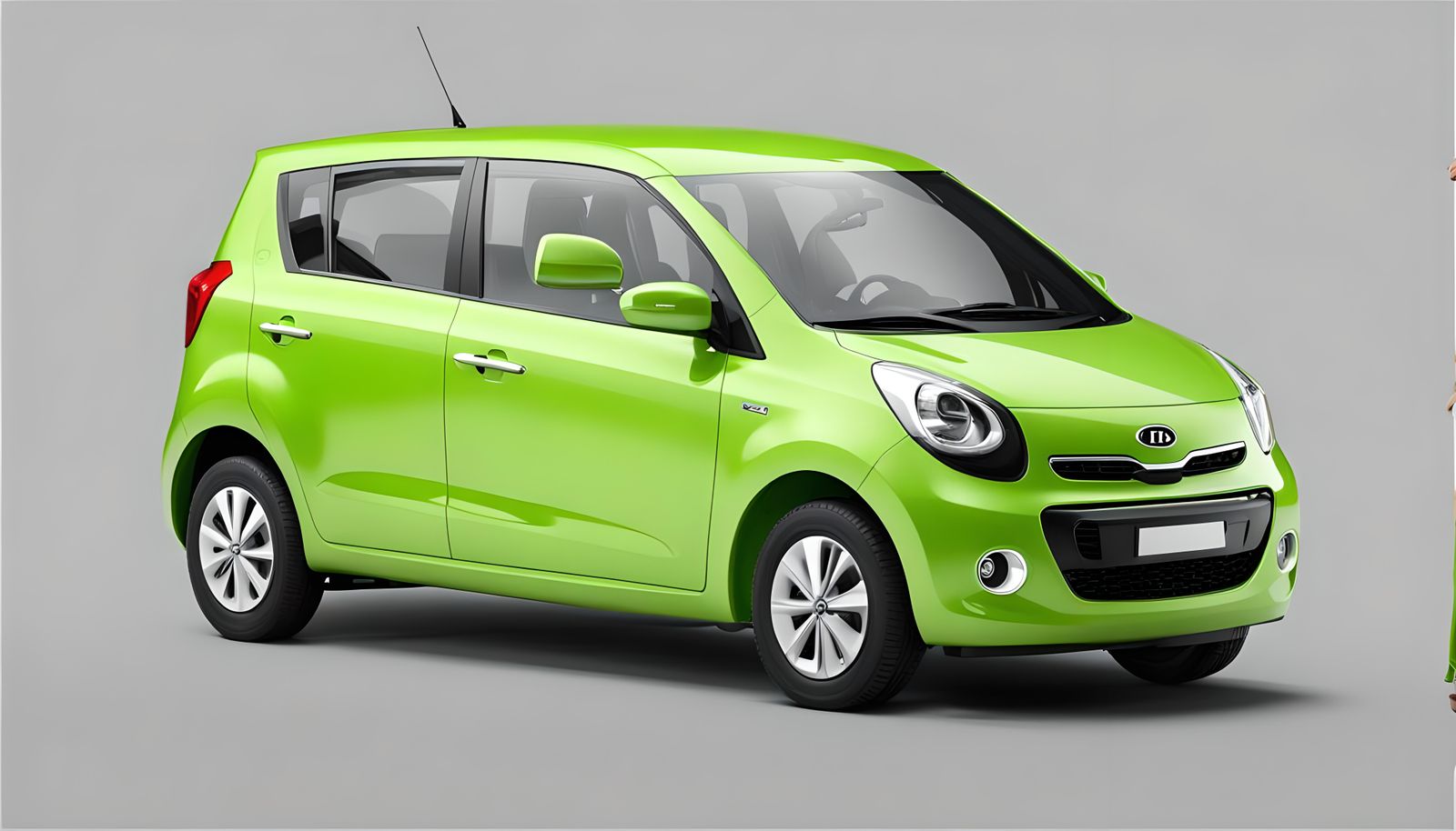 Lime Green 2010 Kia Carol 3D Render