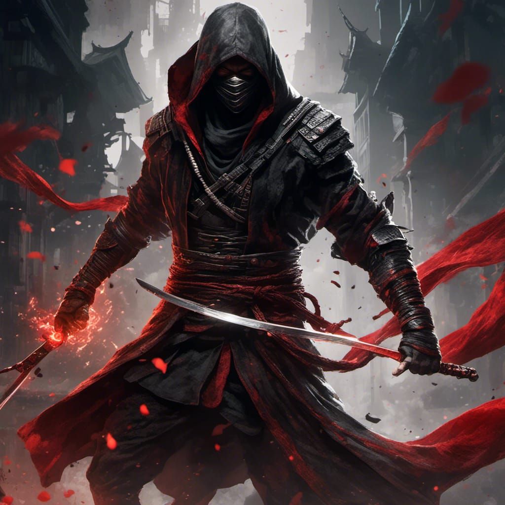 Shinobi Assassin in Comic Book Art Style