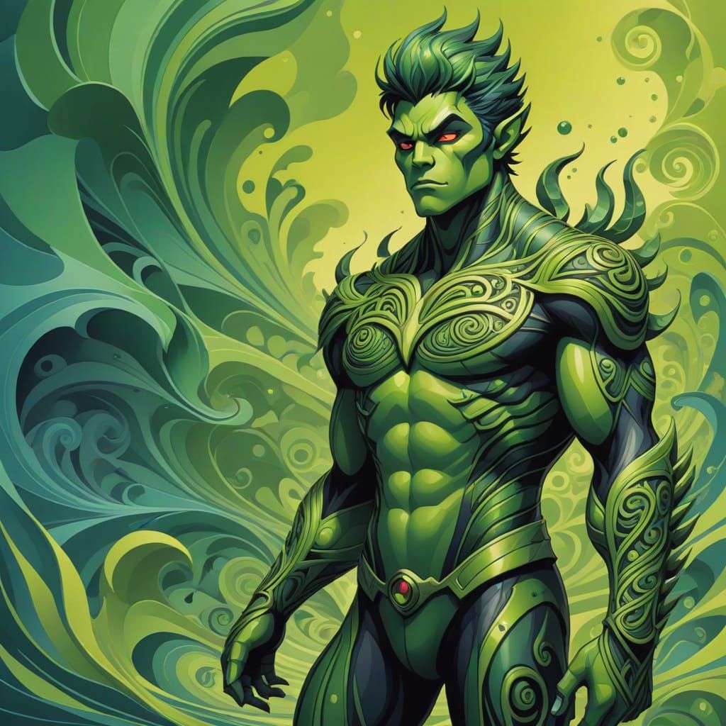 Beast Boy in Abstract Vector Fractal Style