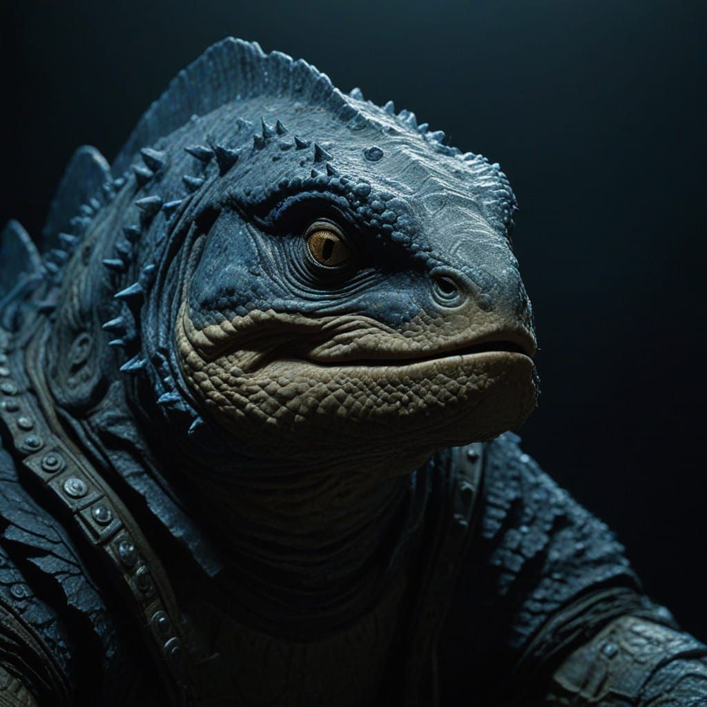 Majestic Prehistoric Creature in Golden Oceanic Light