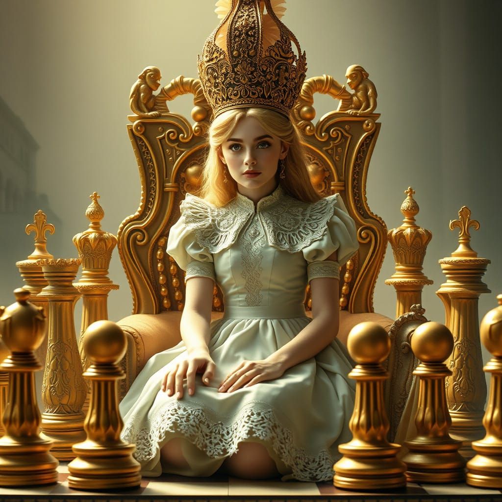 Regal Alice on an Ornate Chessboard