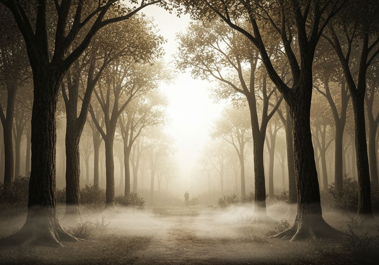 Foggy Negative Space Forest