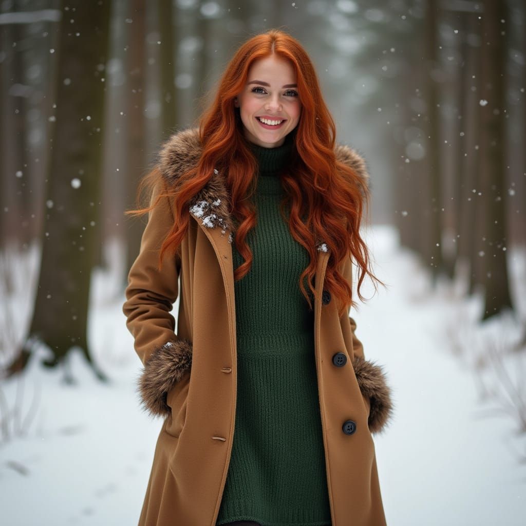 Gentle Winter Enchantress in Rich Textures and Warm Tones