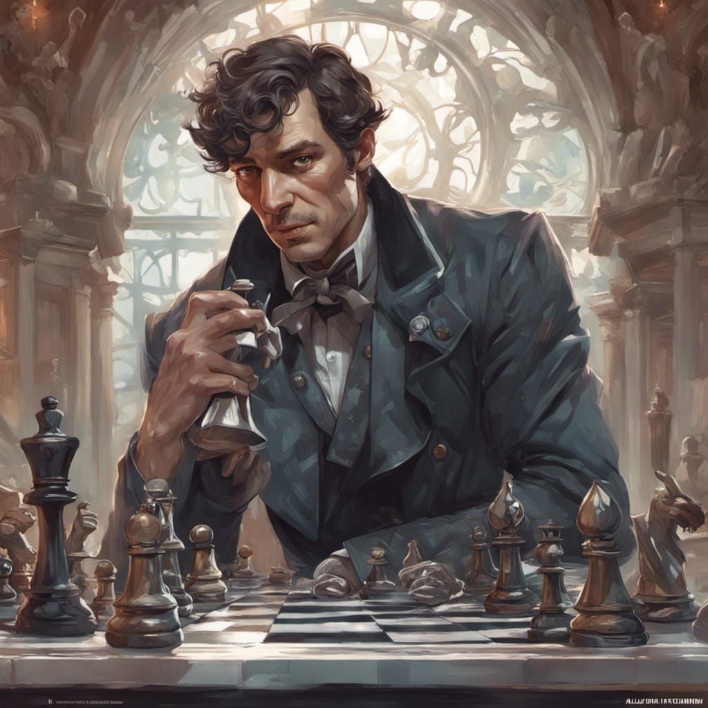 Futuristic Sherlock Holmes Portrait in Hyperdetailed Style