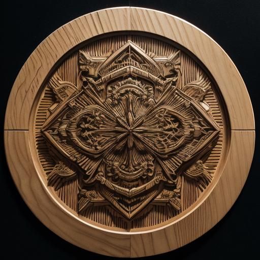 Intricate Wood Carvings in Comic Book Art Style
