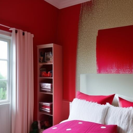 Paint Bomb Butterfly: Synthwave Room in Vivid Colors