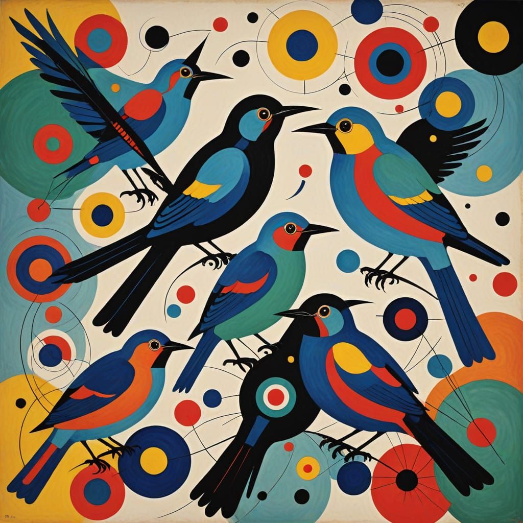 Lp cover in Kandinsky stlyised birds