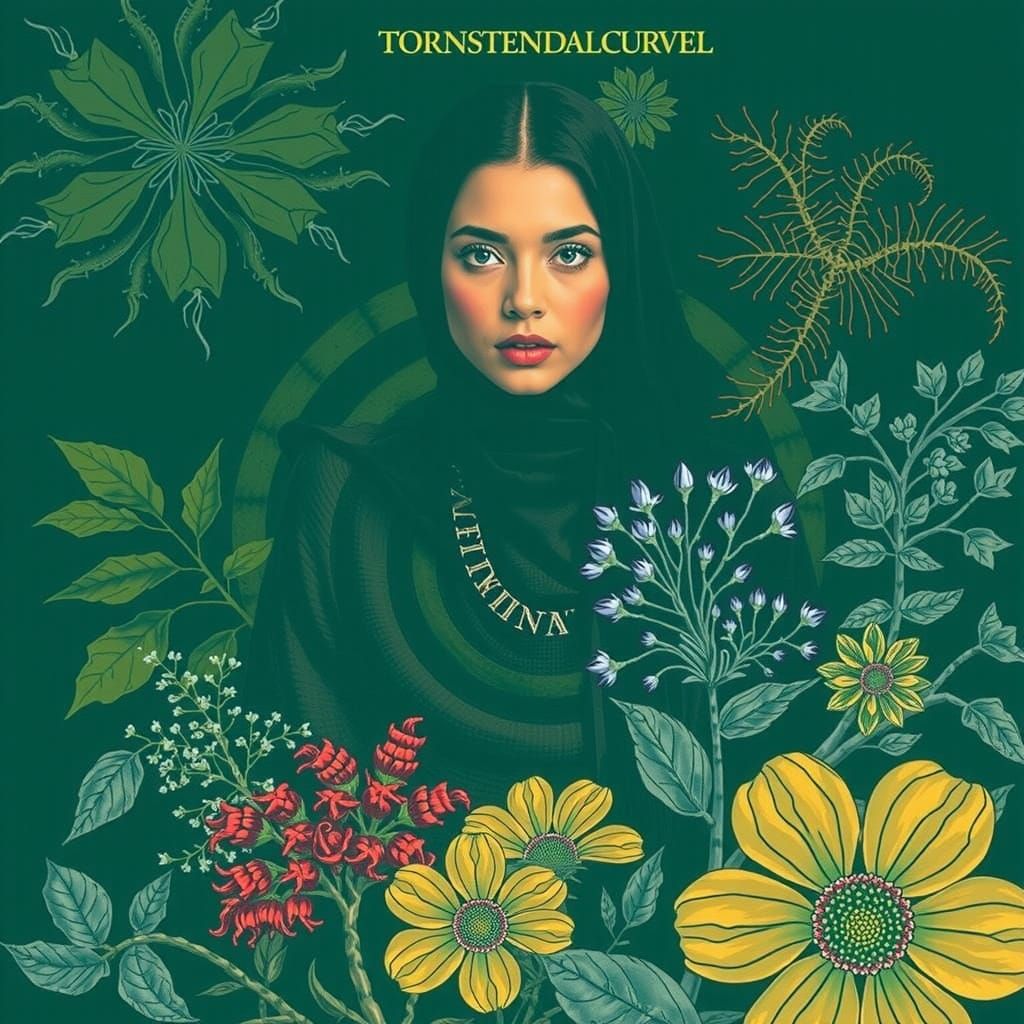 Abstract Red Swirling Forms