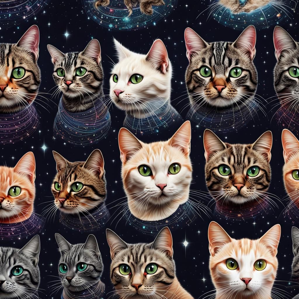 Cats in Space with Lasers: Intricate Digital Art