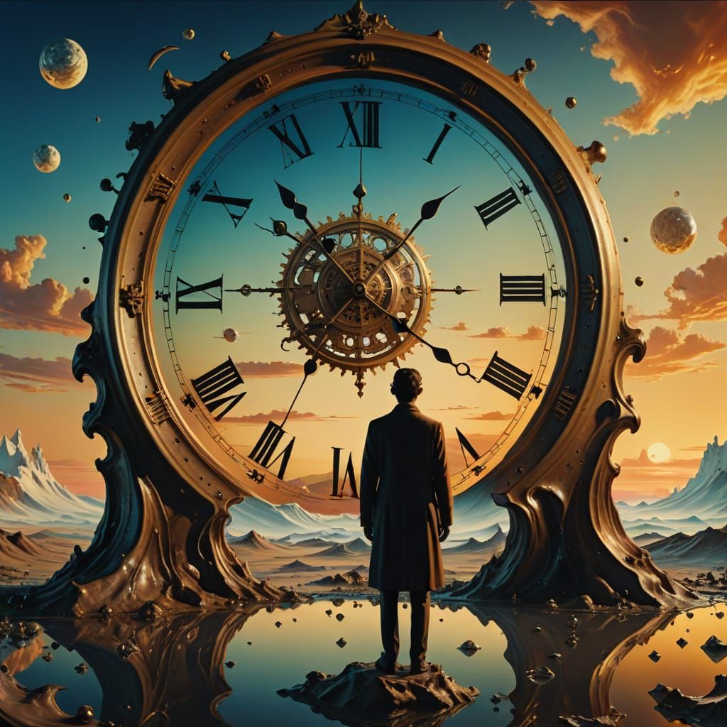 Surrealist Masterpiece: A Person in a Dreamlike Void