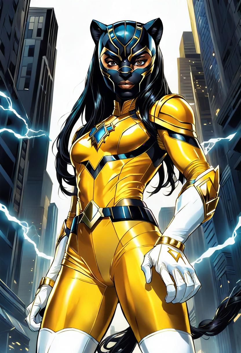 Anthro Black Panther Power Ranger in Comic Art