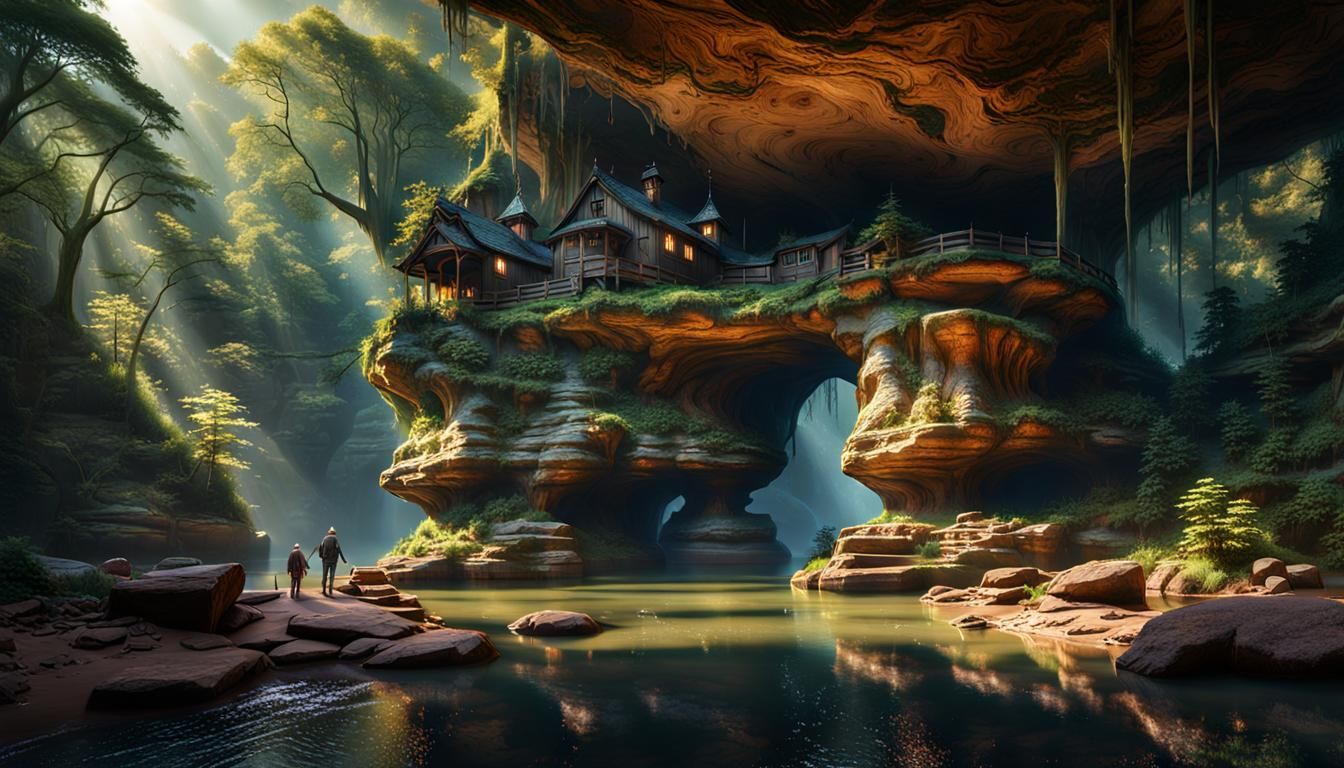 Old Man's Cave: Detailed Matte Painting