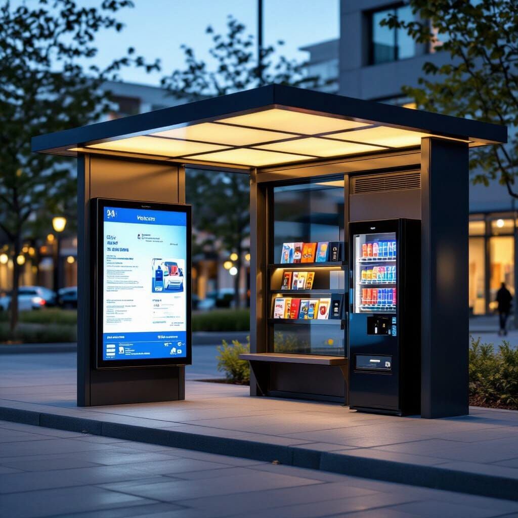 Modern Bus Stop With Advanced Amenities