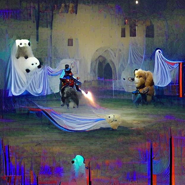 Ghost Knight Jousting a Bear
