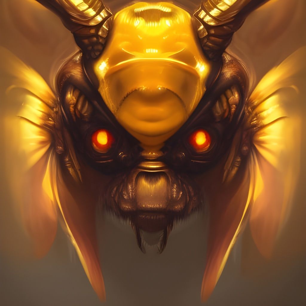 Demonic Bee Portrait in Artgerm Style