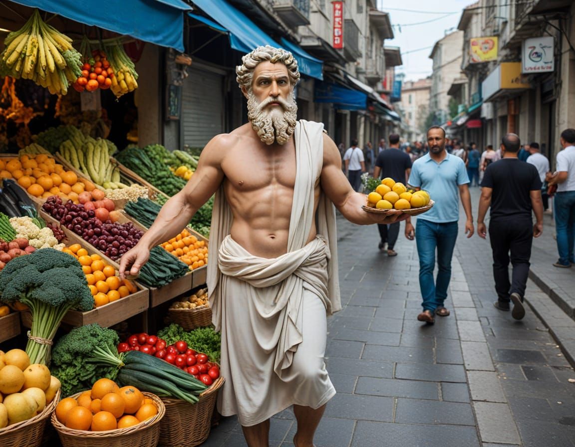 Zeus as a Street Vendor in Istanbul