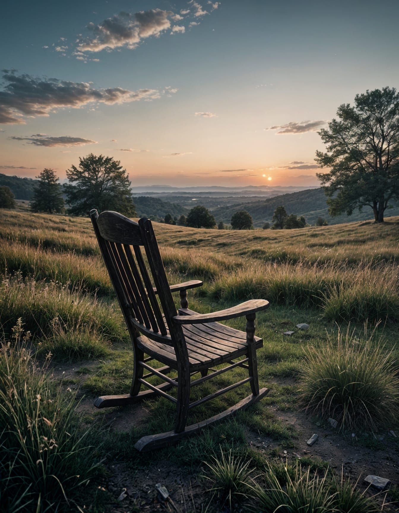 Twilight Rocking Chair: A Nostalgic Cinematic Still