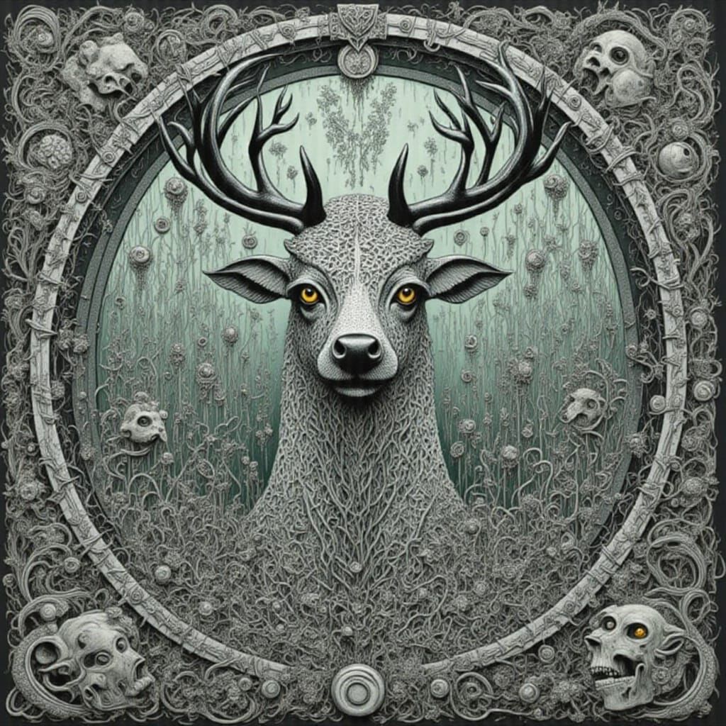 Stylized Shadow Doodle in Sepia Tones