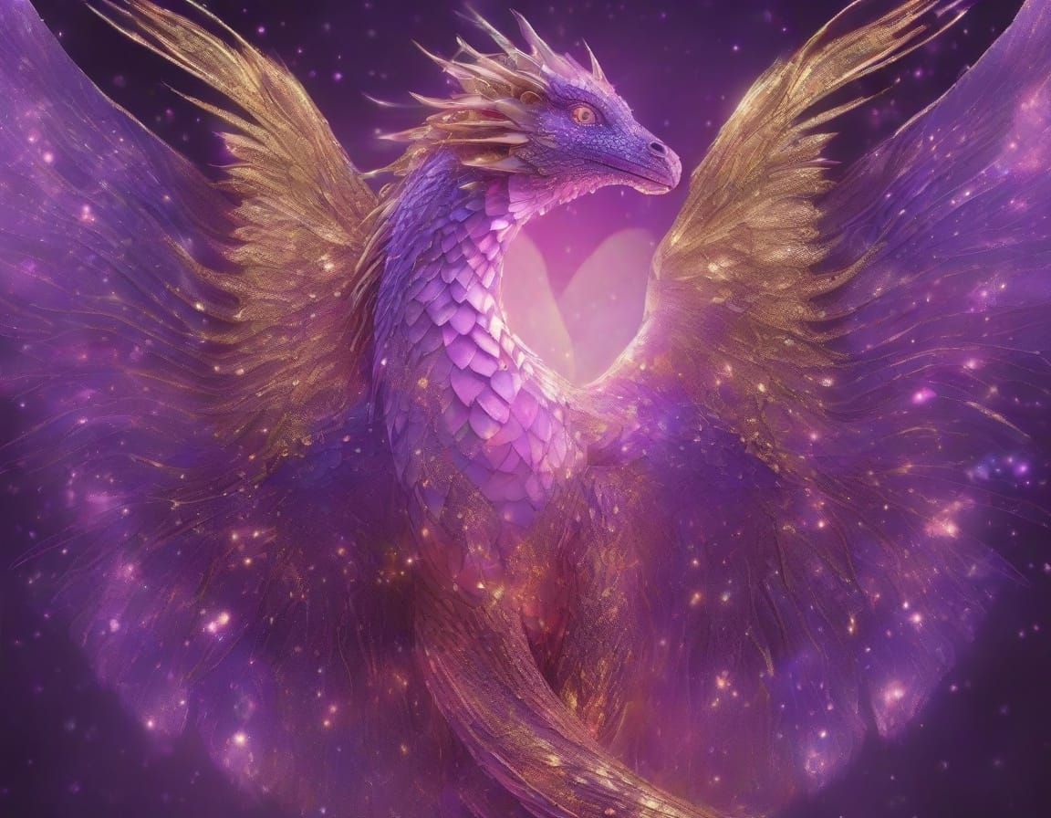 Majestic Dragon of Geometric Light and Cosmic Serenity