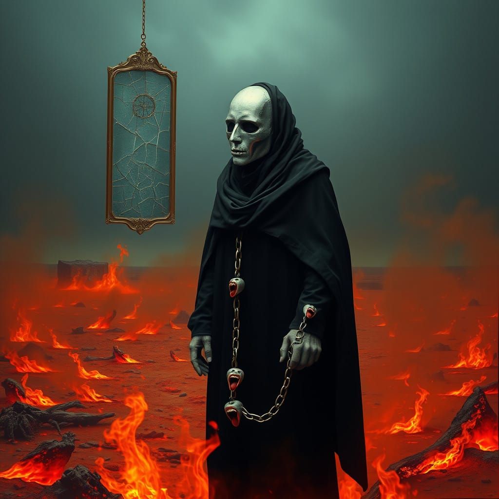 Surrealist Figure Buried in Shame