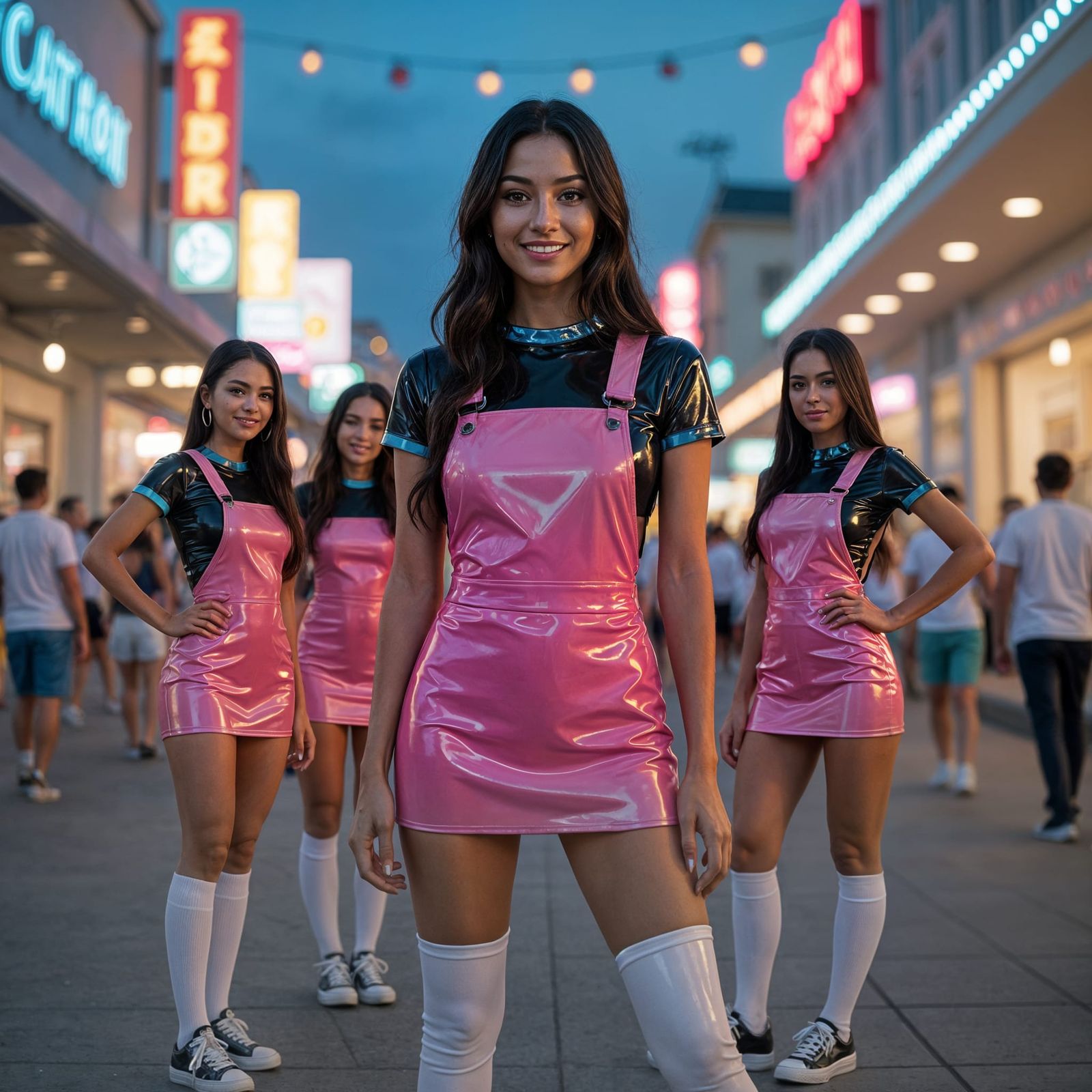 Young Women in Latex on Beach Boulevard