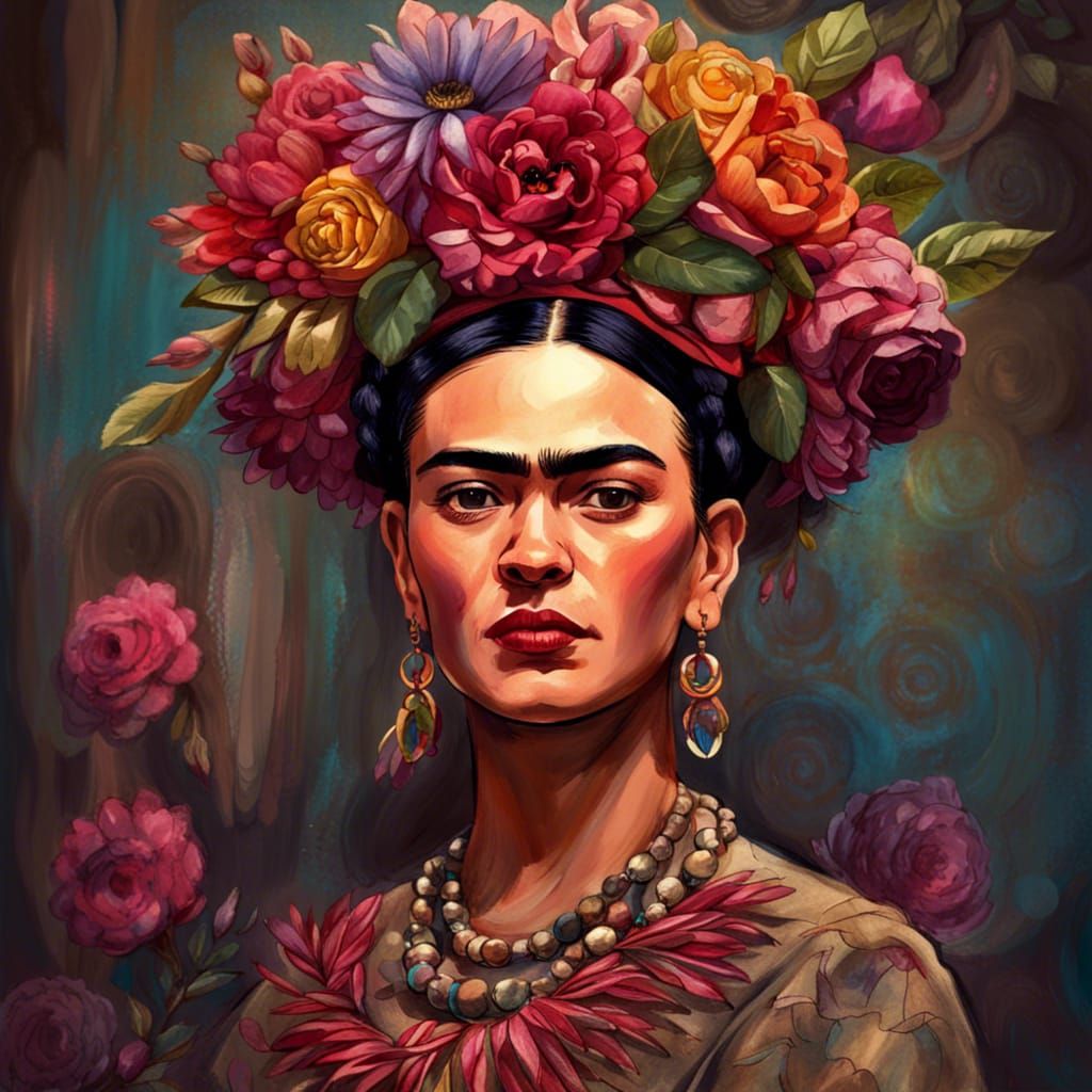 Frida Kahlo in Lavish Fantasy Illustration