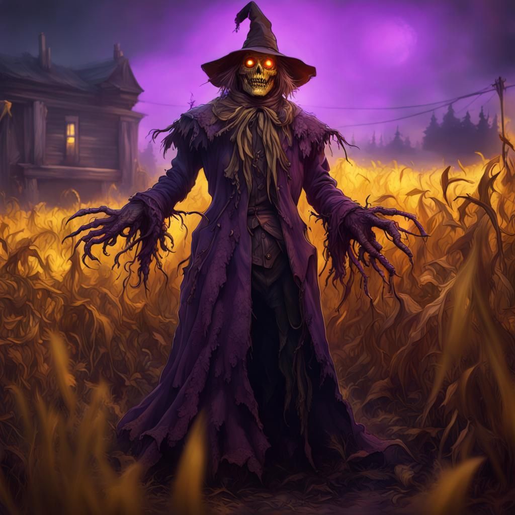 Terrifying Scarecrow: Dark Fantasy Concept Art