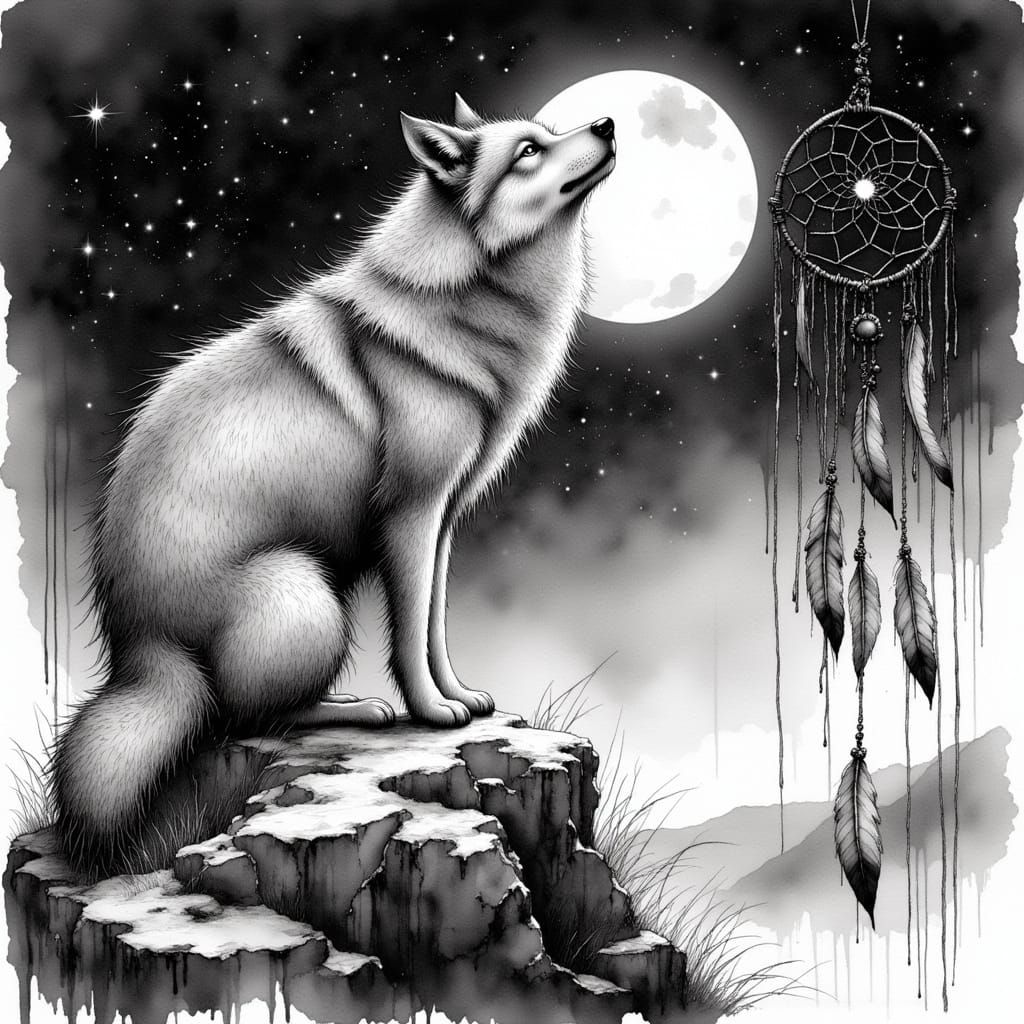 Grey Wolf in Celestial Harmony