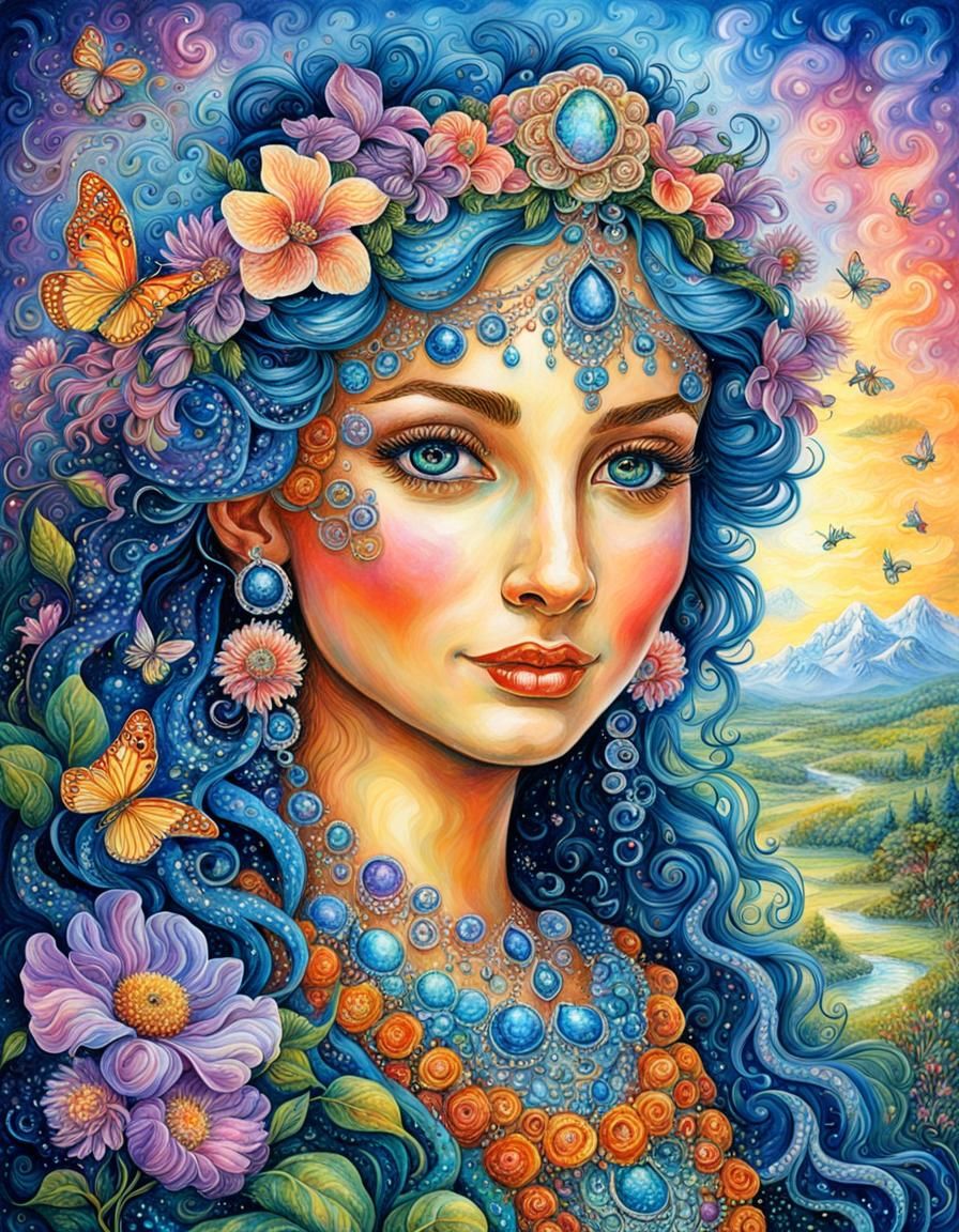 Ethereal Woman Portrait in Dreamlike Style