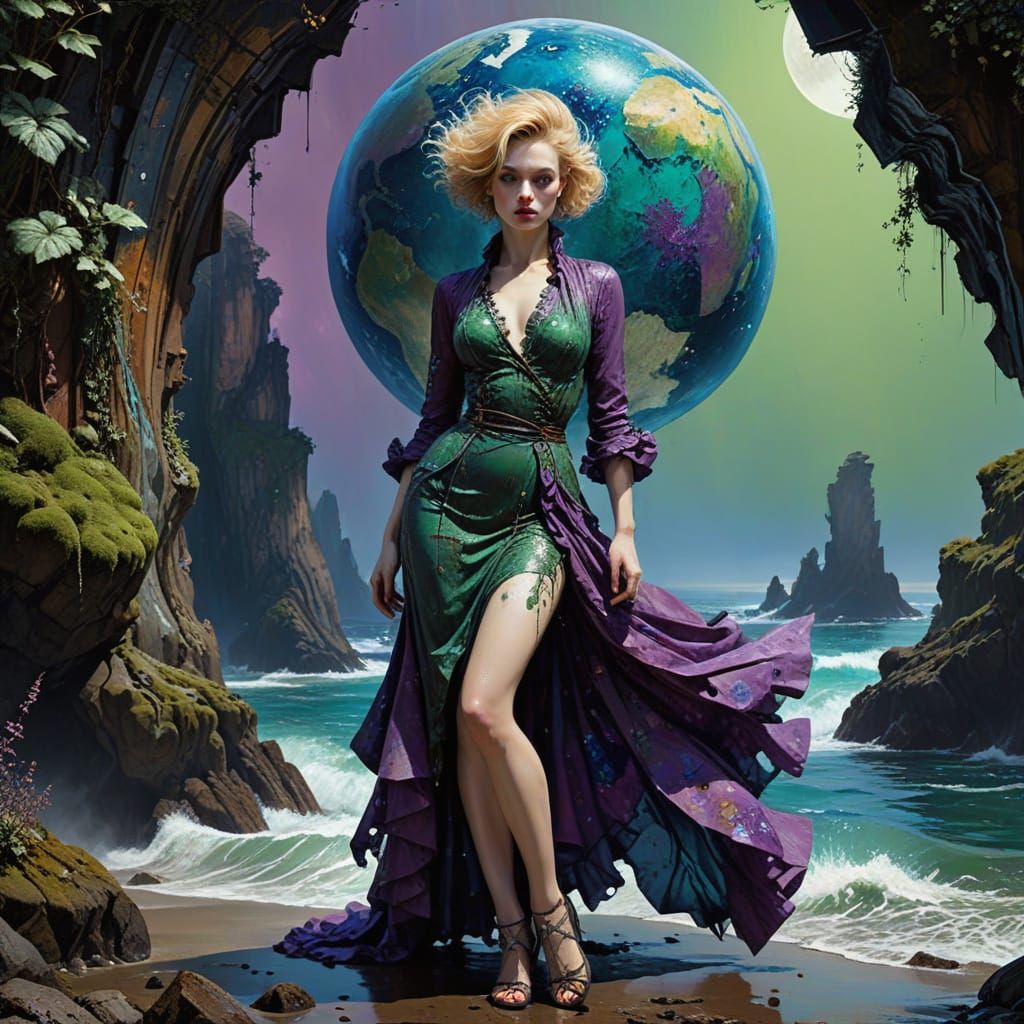 Earth Pin-Up in Naturalist Expressionism