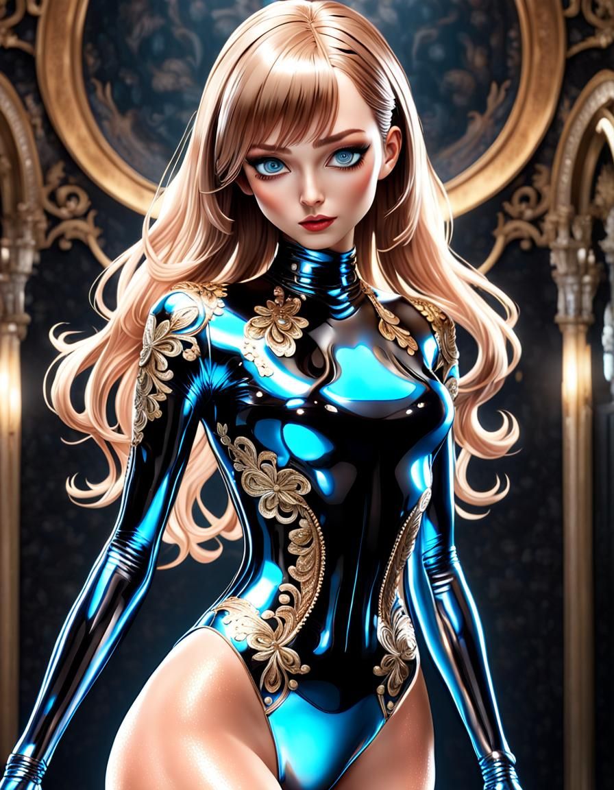 Gorgeous Bodysuit Babe in Hyperdetailed Digital Illustration