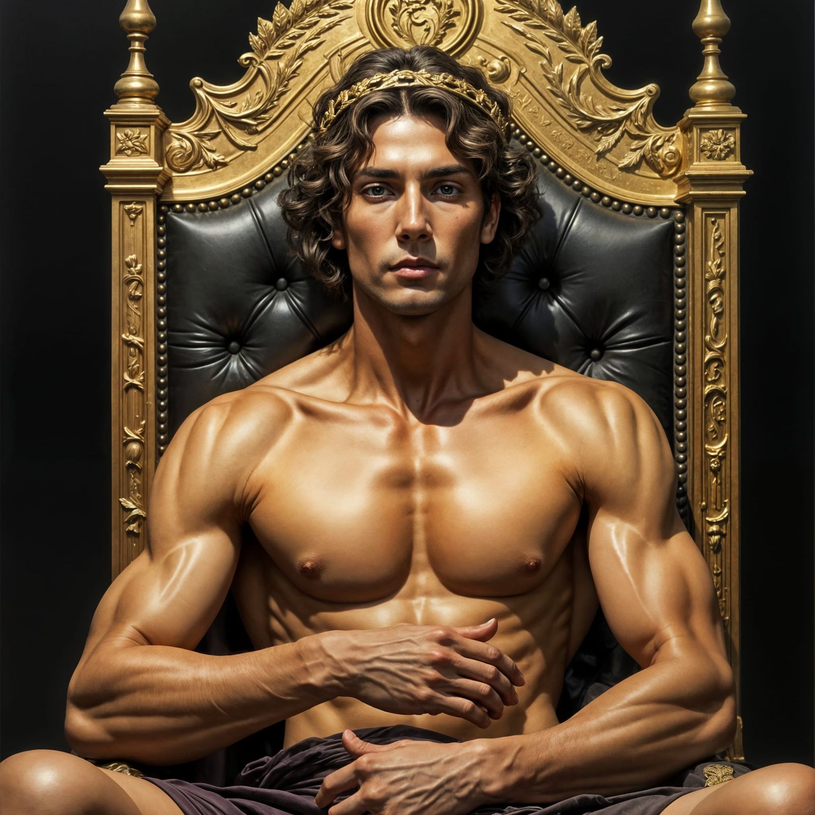 A Dashing King in Hyper-Realistic Oil Painting