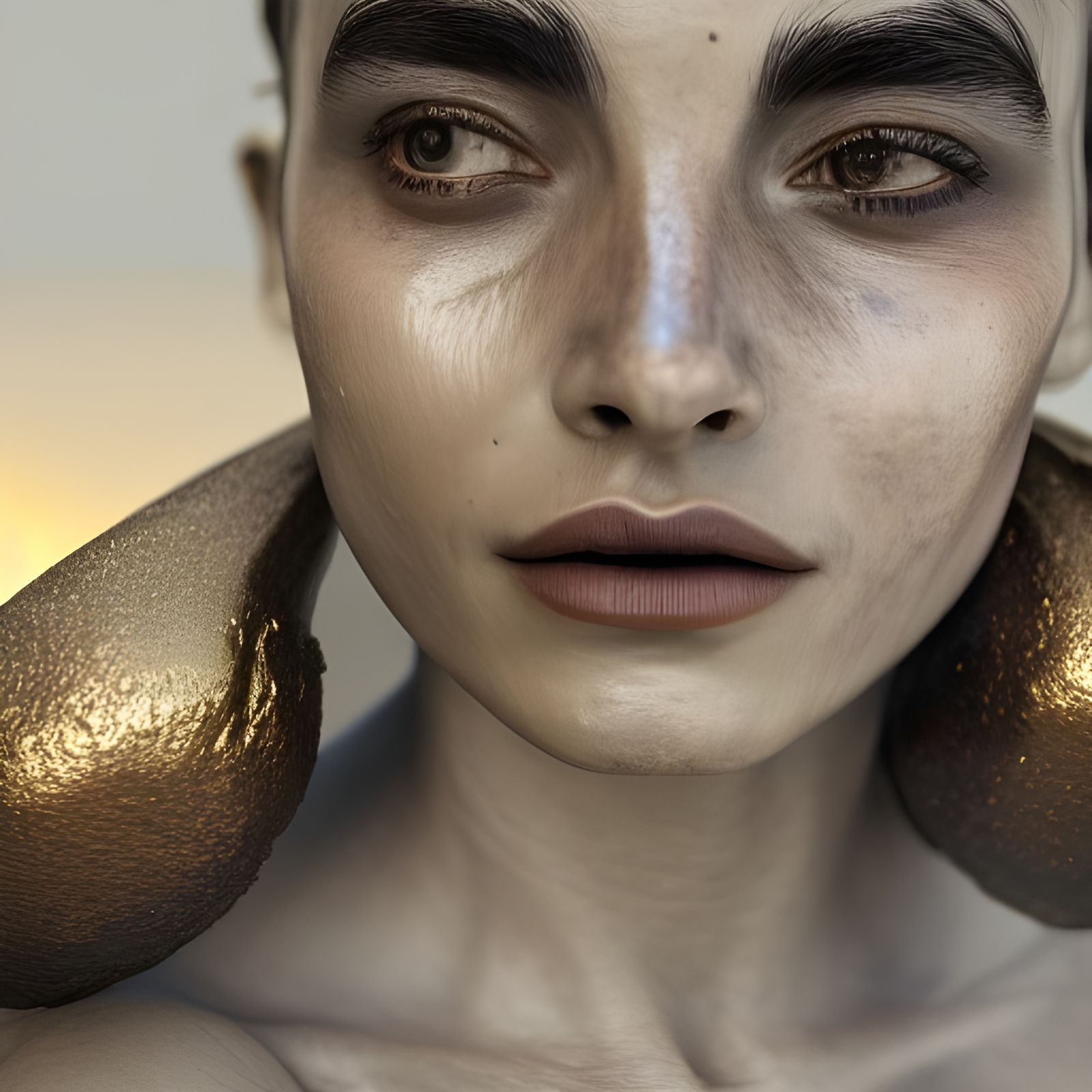 Ornate Figure in Hyperrealistic 3D Rendering