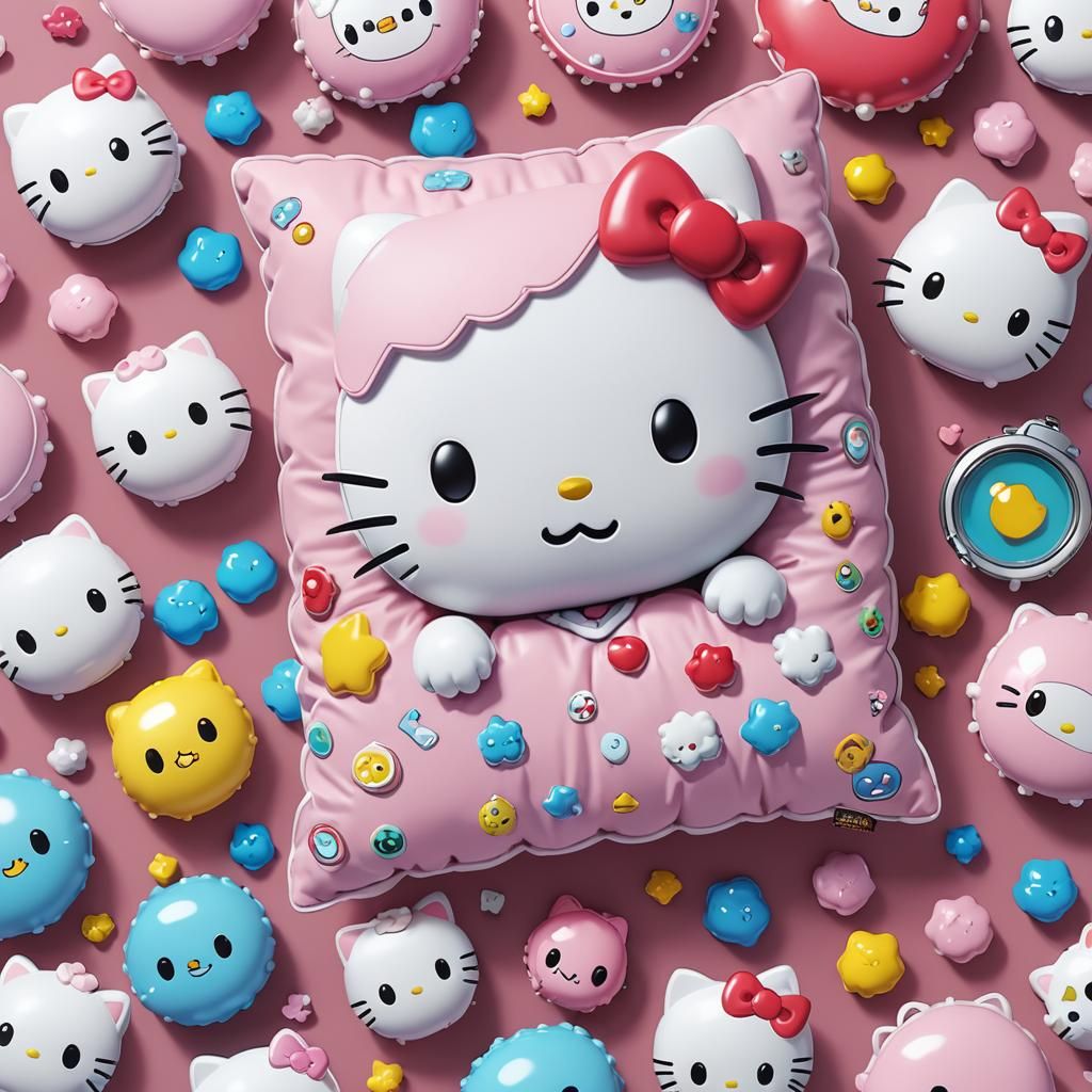 Kawaii Hello Kitty Virtual Pet in 3D Anime Art