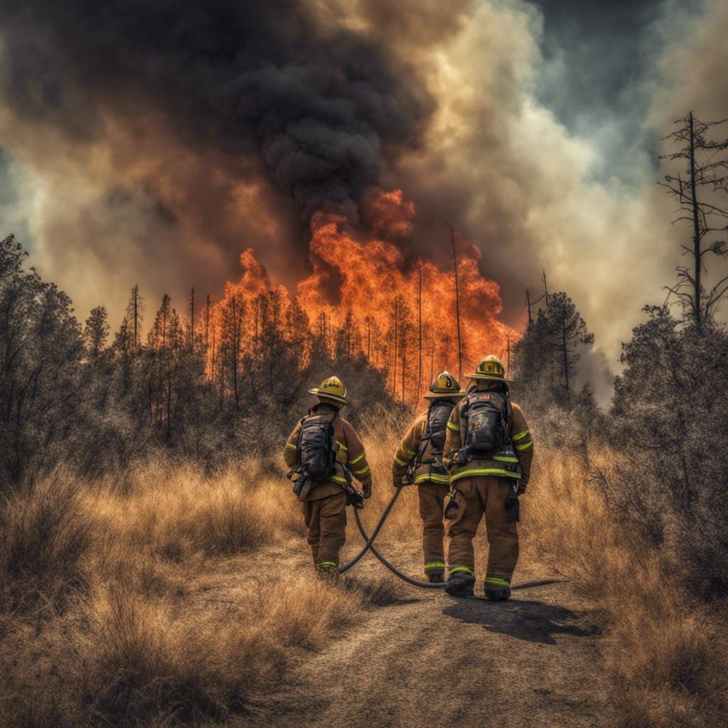 Firefighters Battle Wildfire in Hyperrealistic Detail