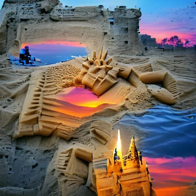 Simple Sandcastle on a Sunny Beach