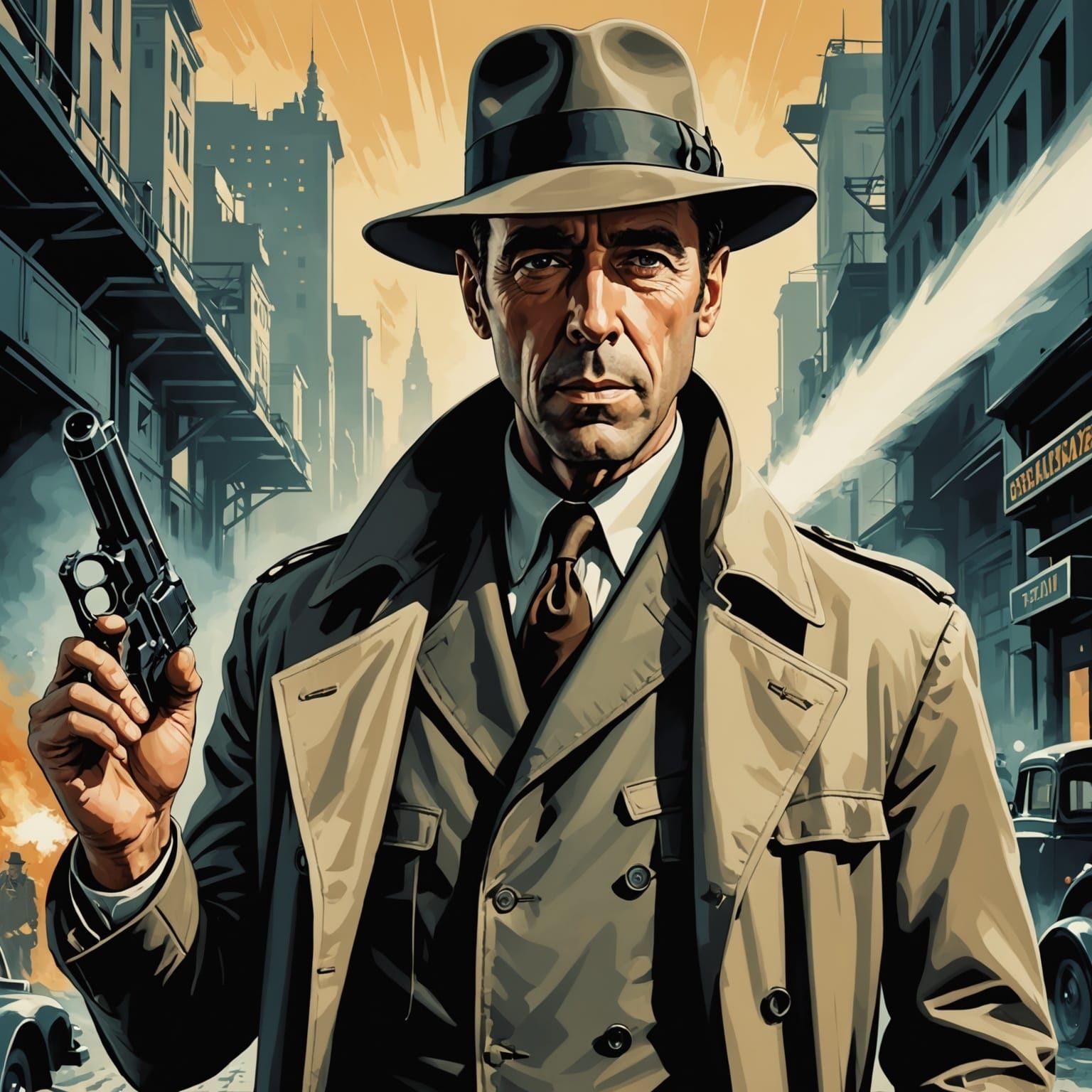 Humphrey Bogart as Blade Runner in Casablanca Poster