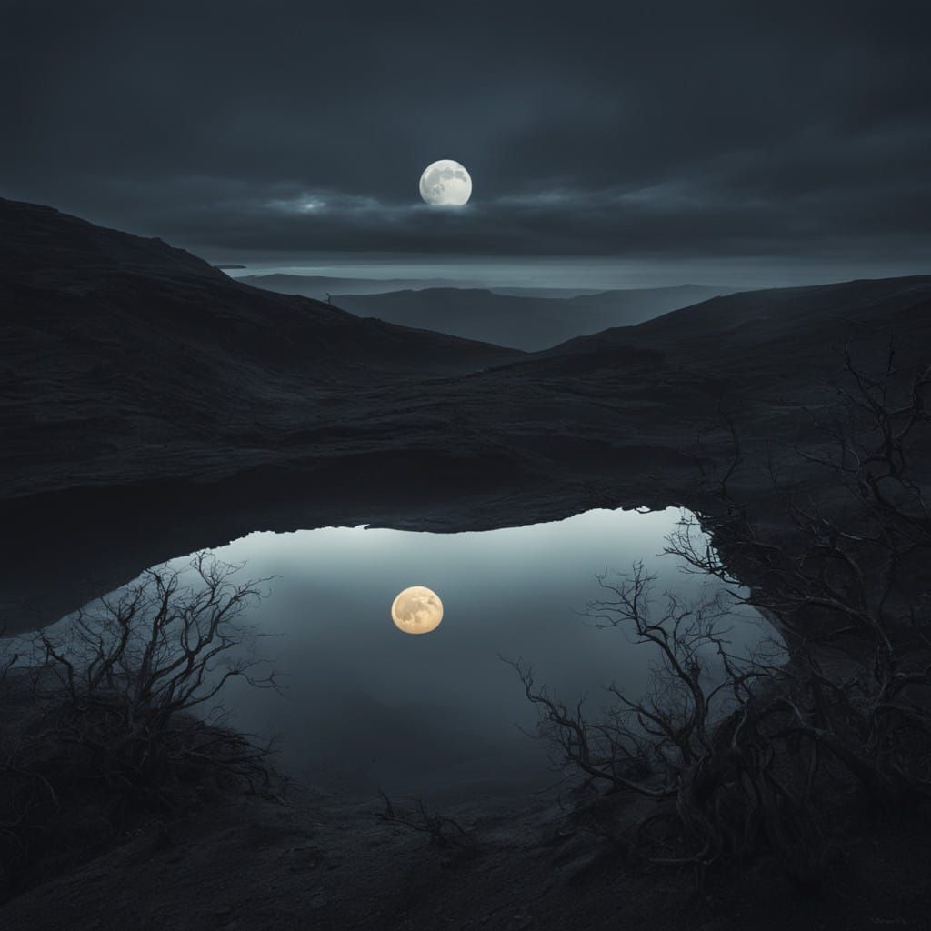 Ominous Indigo Landscape