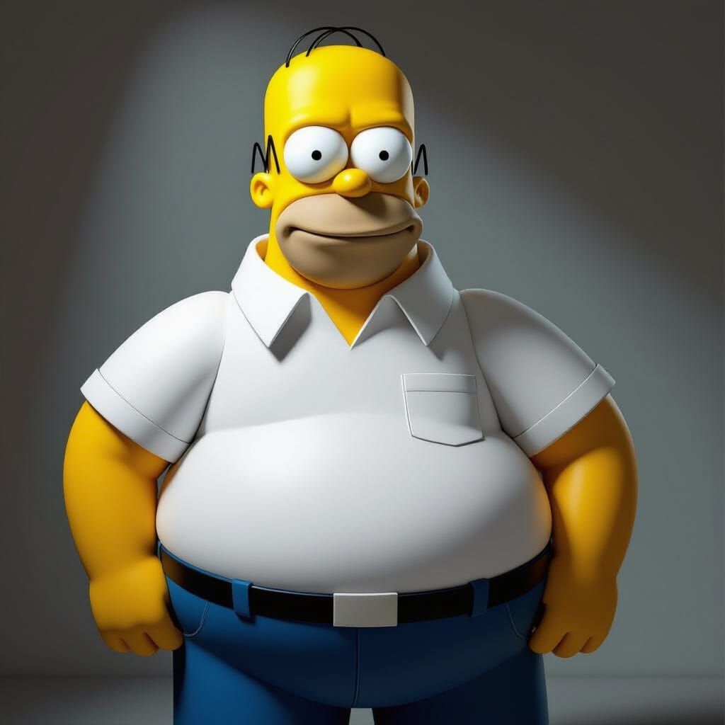 Photorealistic Homer Simpson Portrait with Dramatic Lighting