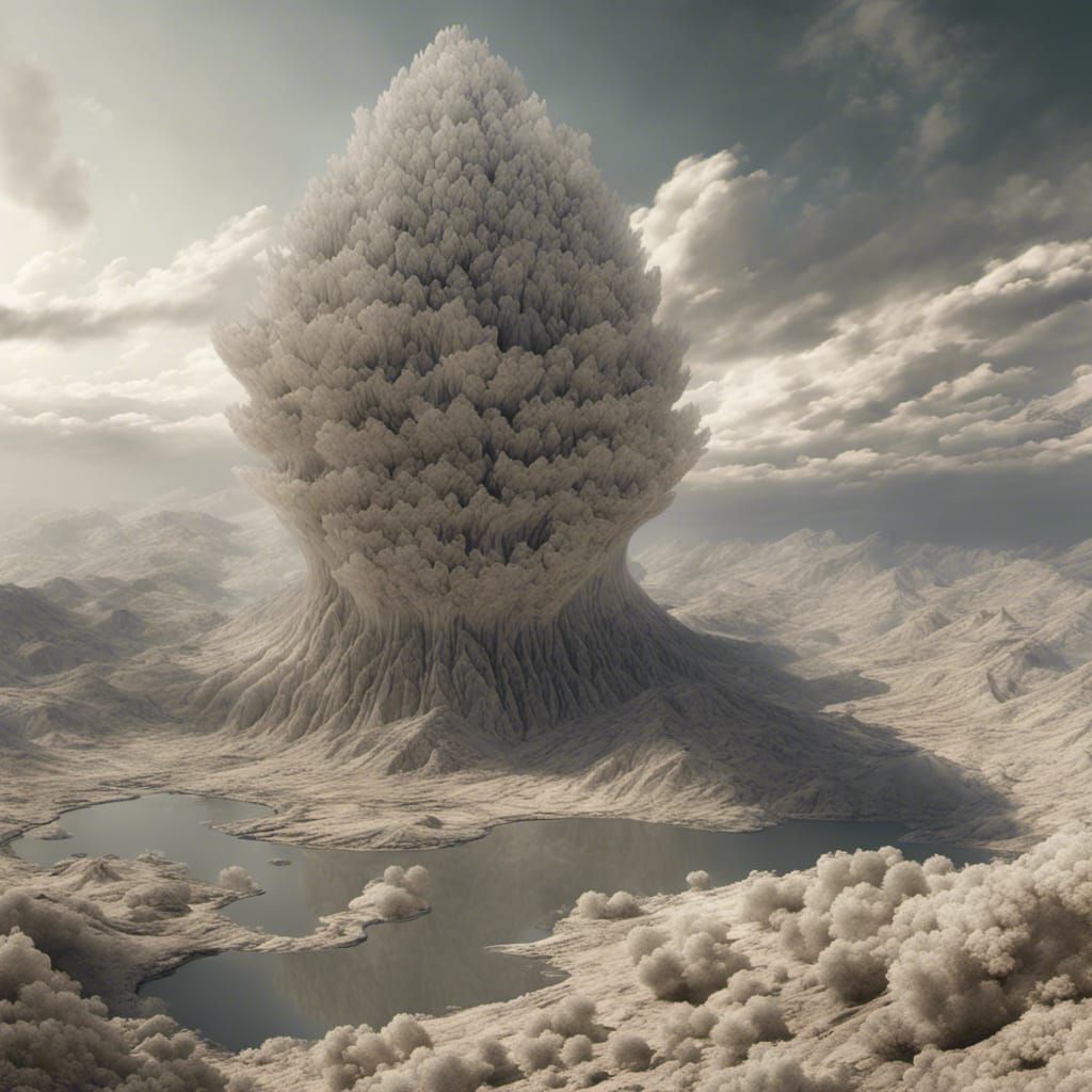 Gigantic Fractal Structure on Desolate Landscape in 3D