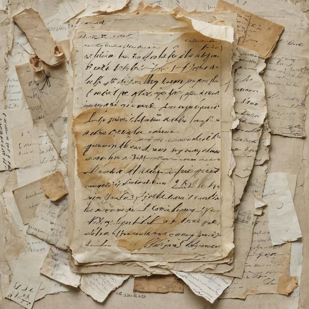 Romantic Mixed Media Collage on Vintage Paper