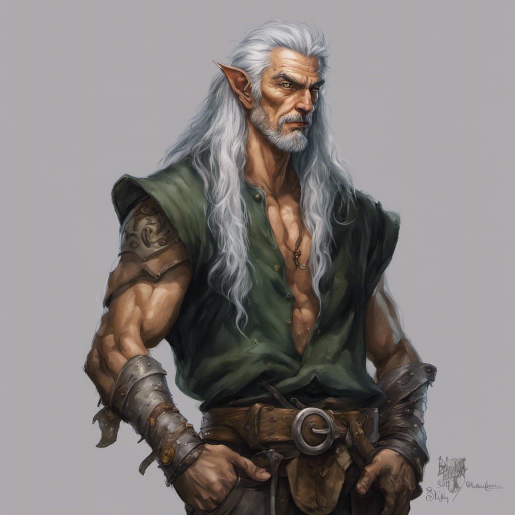 Rugged Elf Bar Bouncer in Watercolor Style