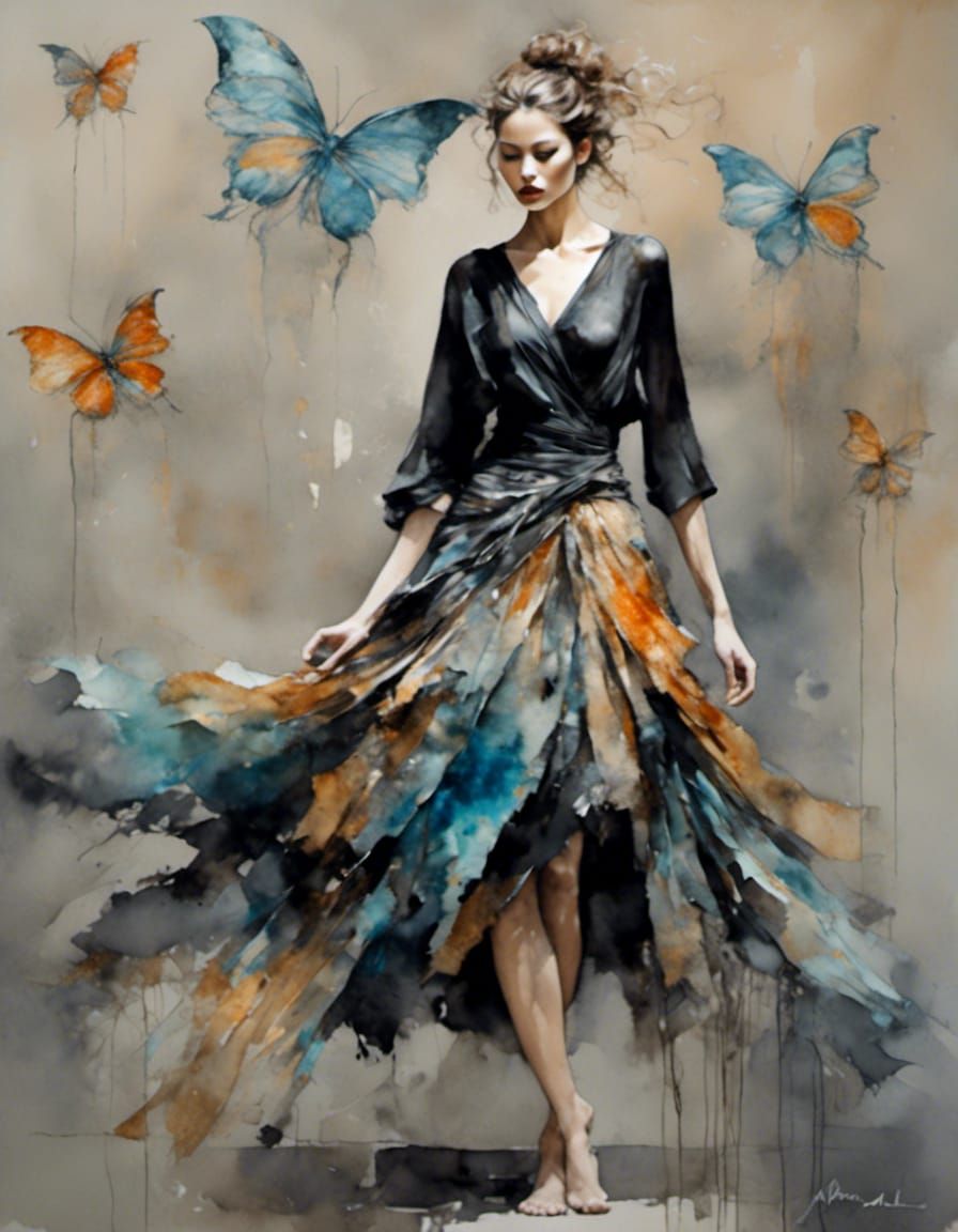 Silk Canvas Couture: Neoimpressionist Fashion Art