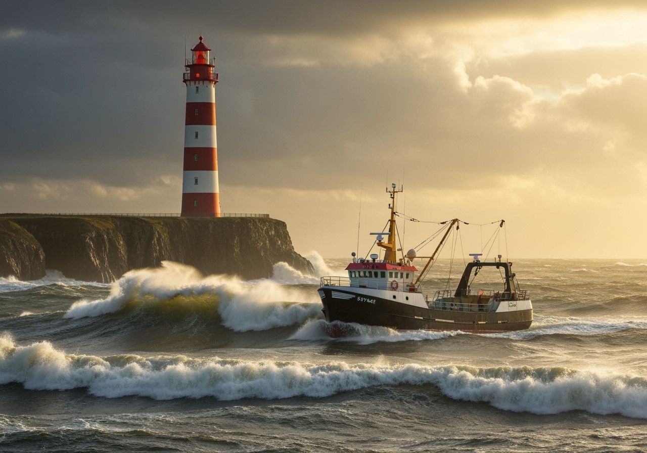 Heroic German Lighthouse Amidst Raging North Sea Waves