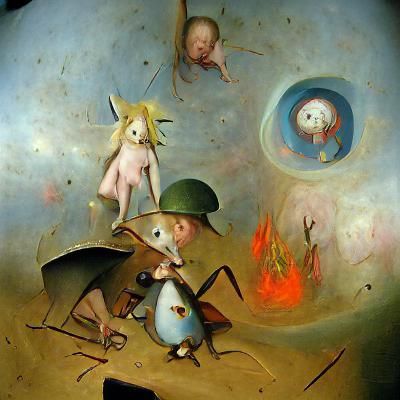 Rugrats in a Nightmarish Boschian Landscape